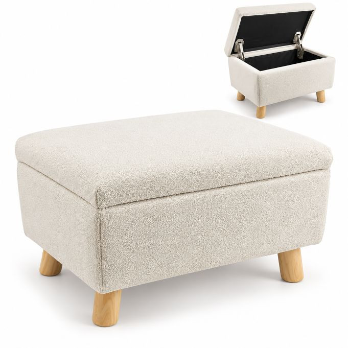 Relaxdays Voetenbank met opbergruimte in boucle