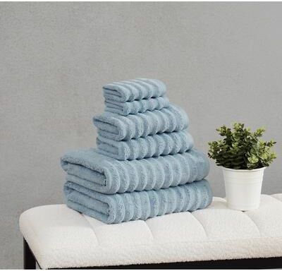 Borghese Roma Ribbed Zero Twist 6 Piece Towel Set