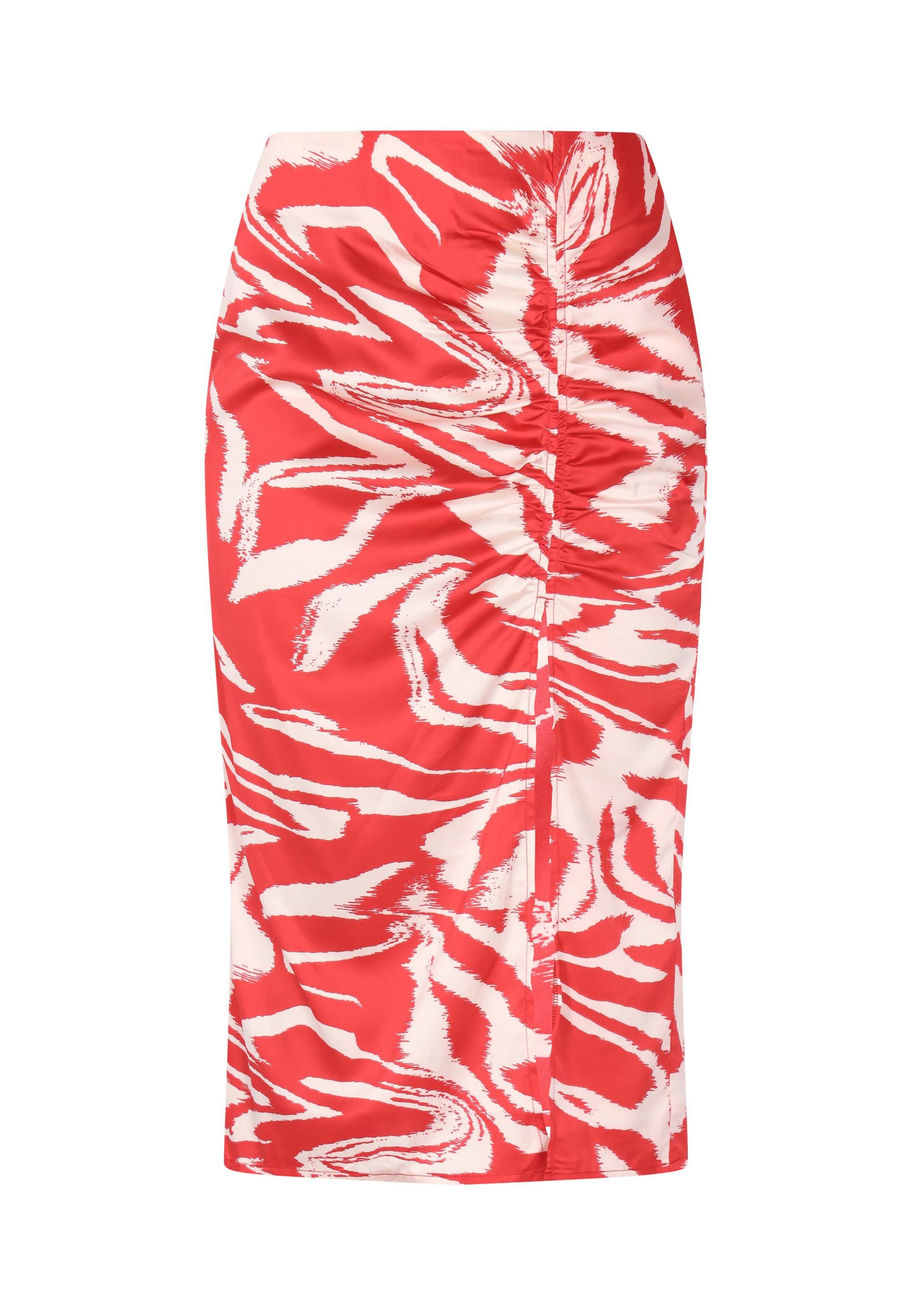 Faina rok Dames rood wol wit