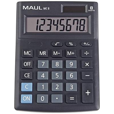 Maul MC 8 Tischrechner Schwarz Display (Stellen): 8 batteriebetrieben, solarbetrieben