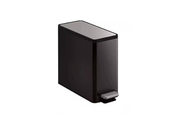 YUHANXINHESHE Mülleimer for Haushalt, Küche, Wohnzimmer, großes Fassungsvermögen, leicht, luxuriös, Edelstahl, Badezimmer, Toilette mit Deckel(Black)