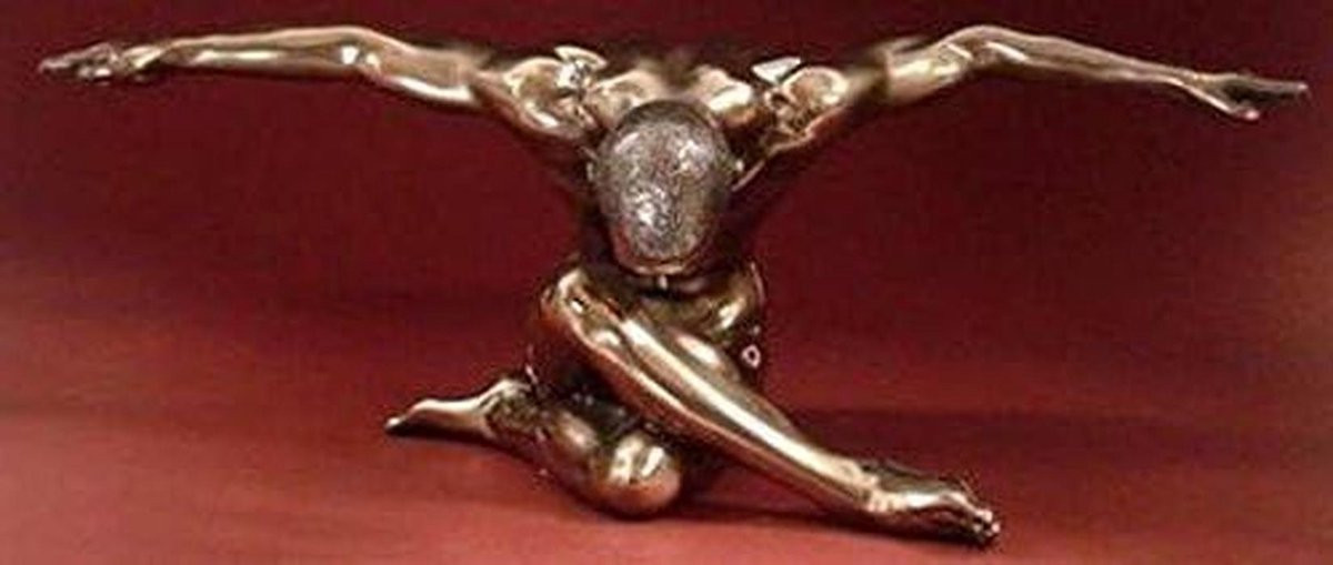 Body Talk Sculptuur Man Standbeeld met Koud Brons Afwerking - 27 cm breed