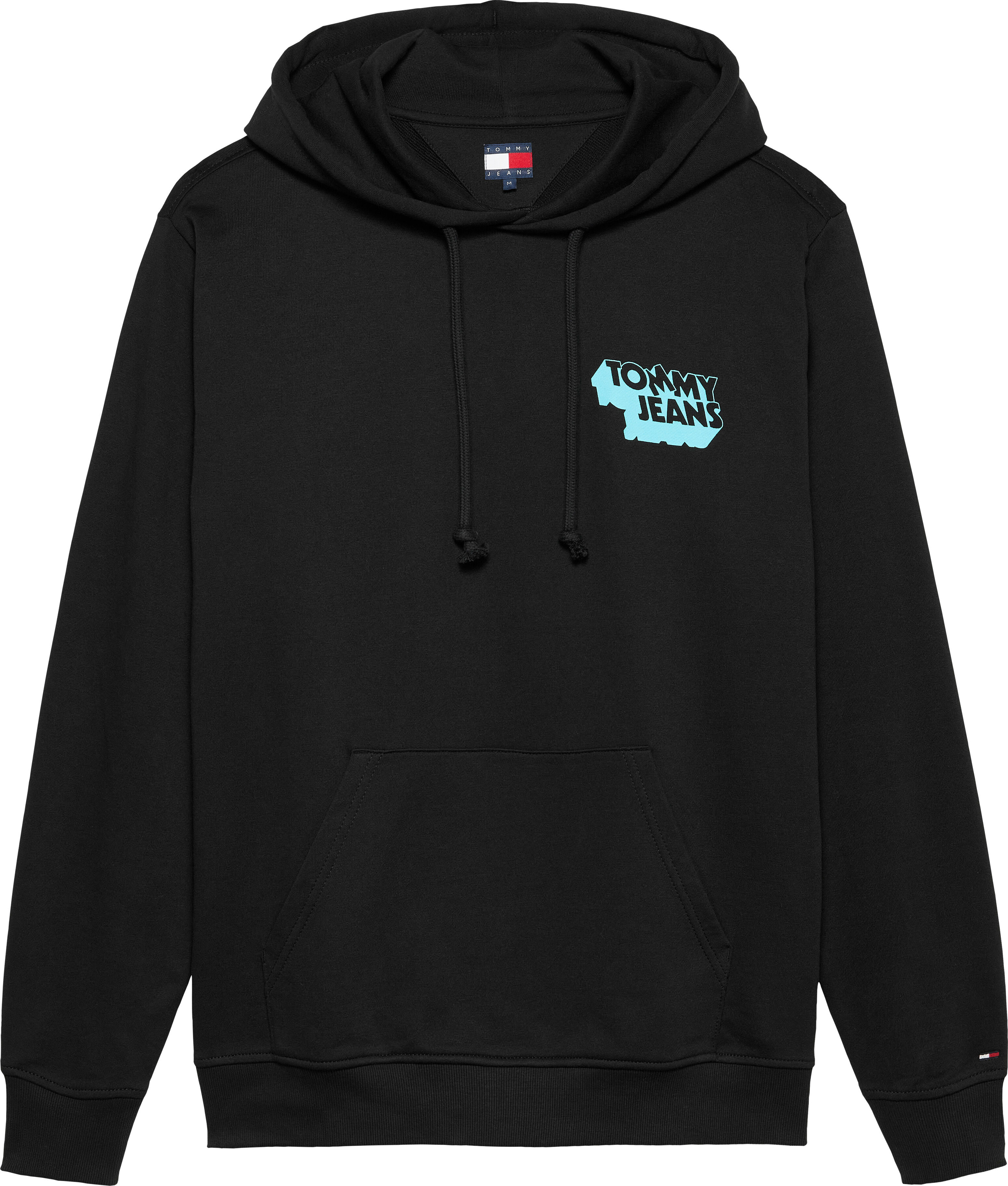 Kapuzensweatshirt TOMMY JEANS "TJM STACK BACK LOGO HOODIE EXT", Herren, Gr. XL, schwarz, Sweatware, Obermaterial: 100% Baumwolle, unifarben, regular fit normal, Rundhals, eingesetzt Bündchen, Sweatshirts Kapuzensweatshirt, Mit Rundhalsausschnitt schwarz X