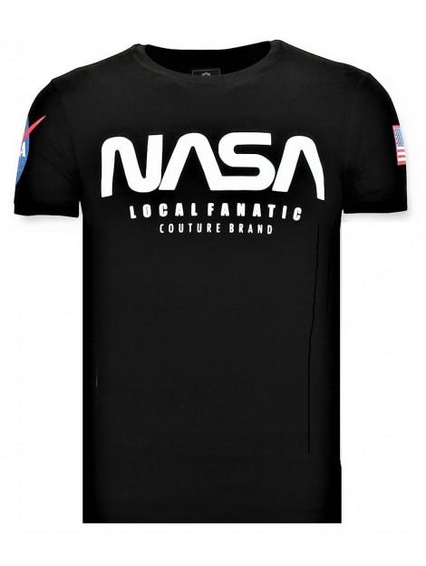 Local Fanatic Bedrukte t-shirt nasa american flag shirt