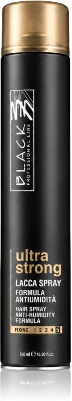 Black Professional Line Lacca Black Ultra Strong Hair Spray laque cheveux fixation extra forte pour donner du volume et de la brillance 500 ml