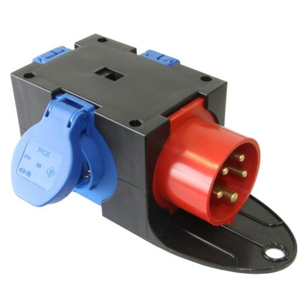 PCE 3-fach Steckdose mit Klappdeckel 1-fach CEE-Gerätestecker Vollgummi IP54 250V 16A 9430412 (3x, CEE 16/5) (943.0412)