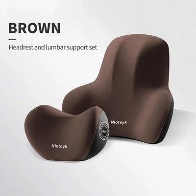 Uplifted Finds Professional Car Memory Foam Pillow & Lumbar Support Set brown Set