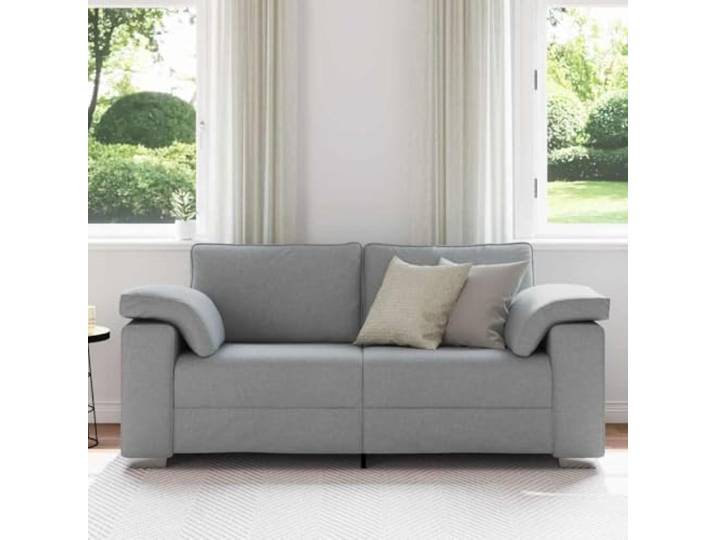 KTHLBRH Zweisitzer-Sofa, hellgrau, 180 cm, Stoff Breite, atmungsaktive Armlehnen, Schaumstoff und Faser, Metallrahmen, für Wohnzimmer