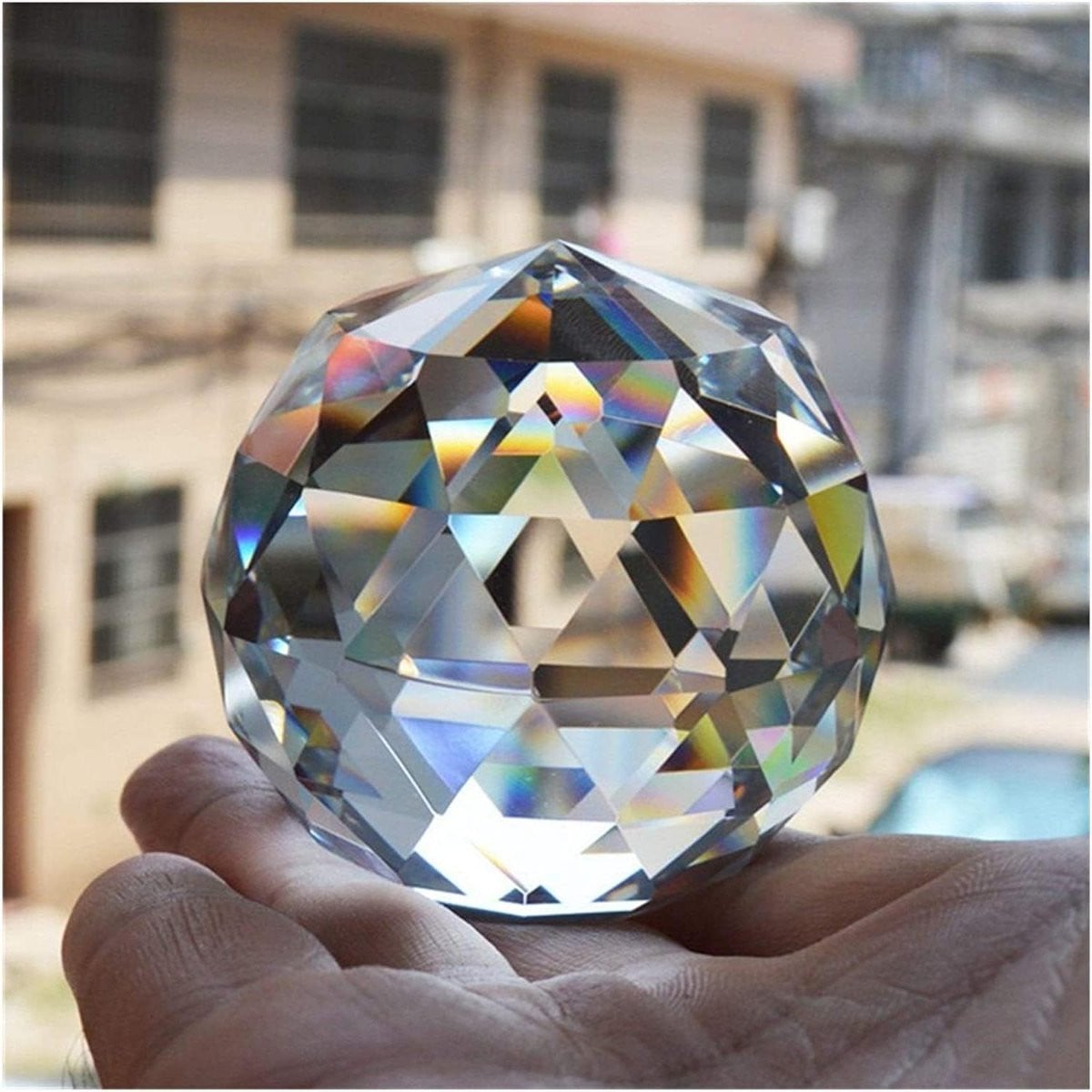 Handgeslepen Kristallen Bol Decoratief Glas Transparant - Breedte: 3 cm