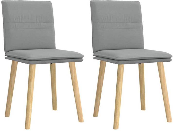 vidaXL - Eetkamerstoelen - 2 - st - stof - lichtgrijs
