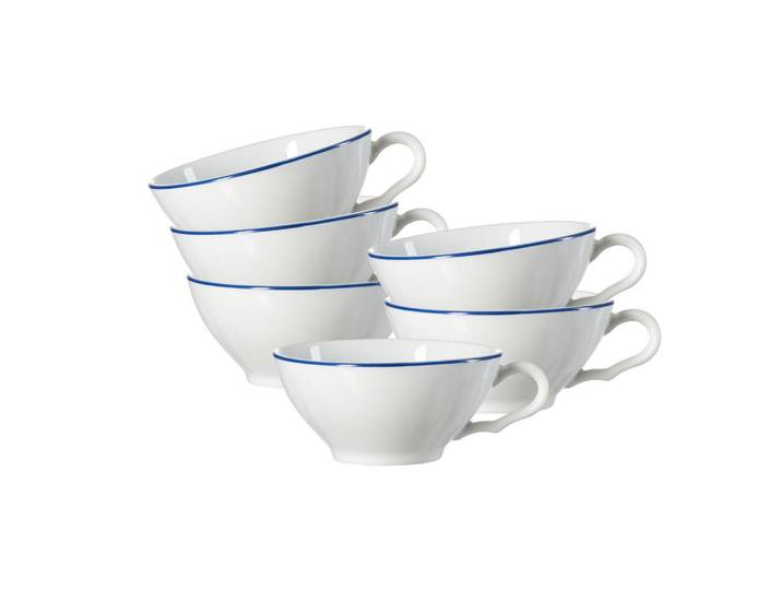 Ritzenhoff Breker Teetassen Ostfriese Blau 100 ml 6er Set, Keramik, Rund, Geschirr, Tassen, Teetassen