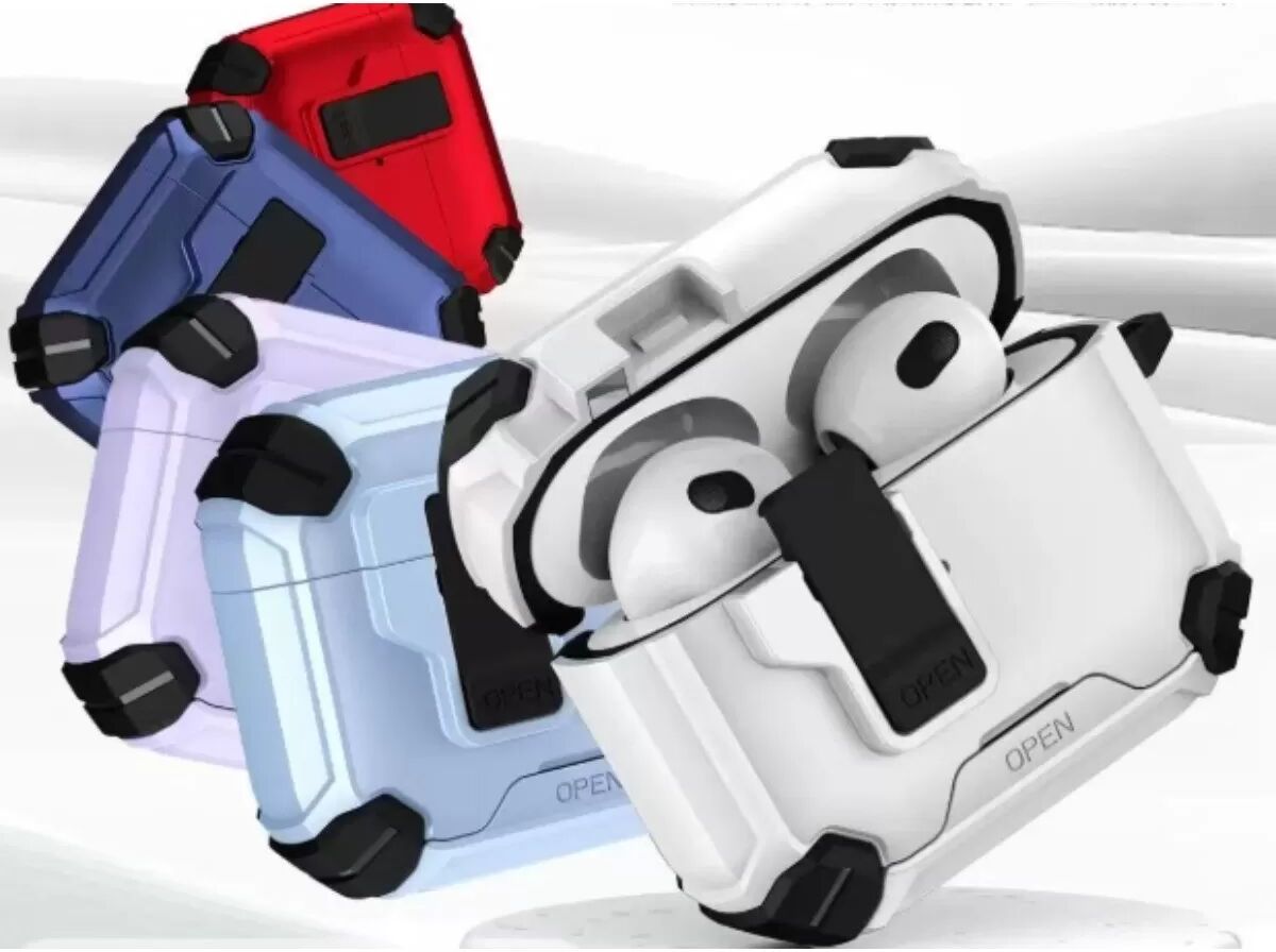 INF Magnetisches blaues AirPods Pro 3-Gehäuse, kompatibel mit Apple AirPods Pro 4 mit Multifunktionsständer