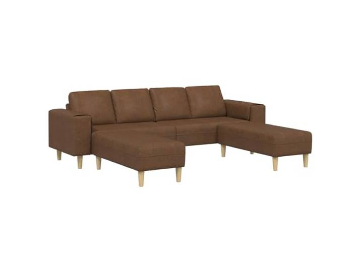 IBUQDDV Wohnzimmer Couch 3 STK. Braun Polyester Sperrholz Minimalistisches Design, robuste Sperrholz-Basis, Schaumkissen, veredelte Armlehnen, einfacher Aufbau