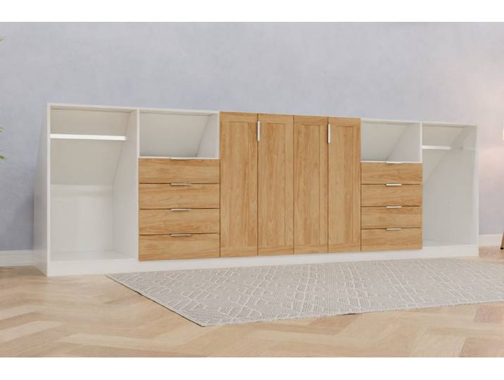 Schrank nach Maß - Eiche Country - 119x377x82cm - Individuell konfigurieren