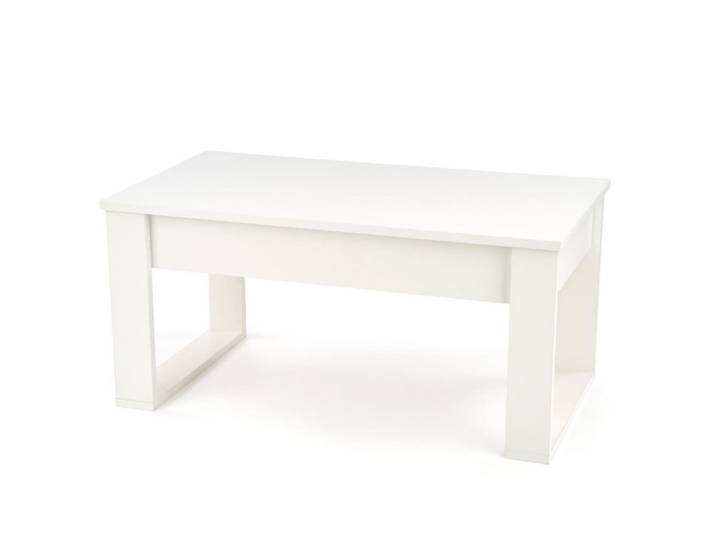 Table basse blanche avec deux tiroirs