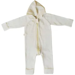 Kaiser Wollstrick-Overall mit Kapuze und Klappbündchen Merinowolle, natur, 50