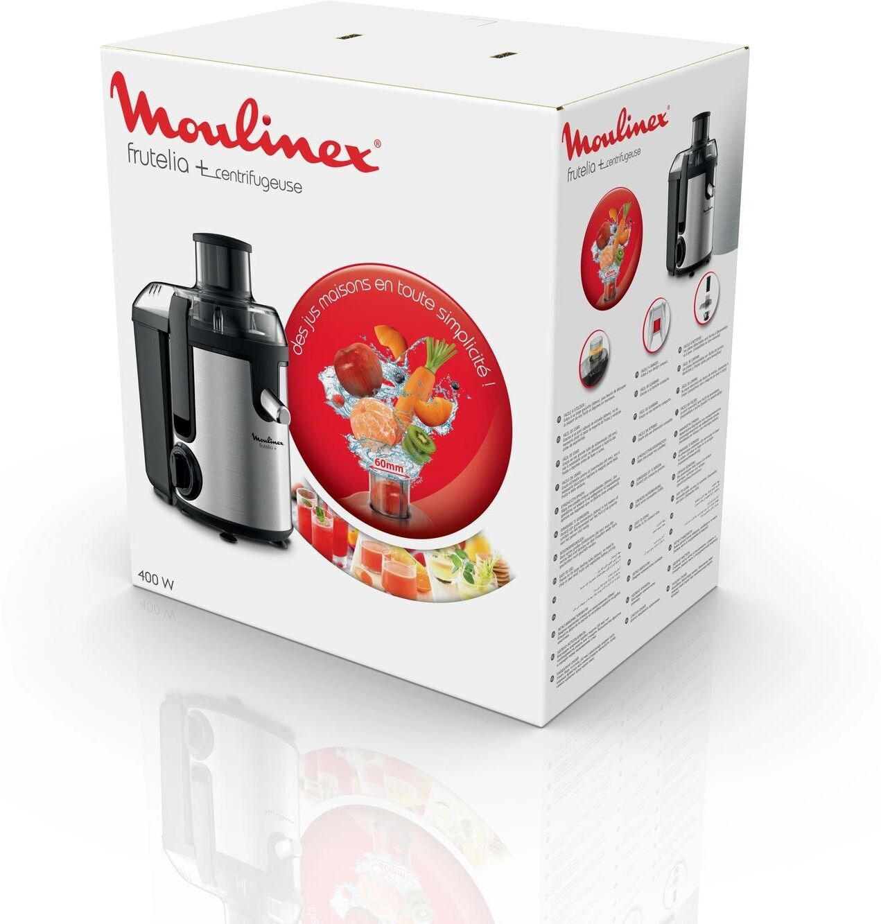 MOULINEX Entsafter "Frutelia+ JU420D10", schwarz (schwarz, silberfarben), Entsafter, Entsafter schwarz, silberfarben Einheitsgröße