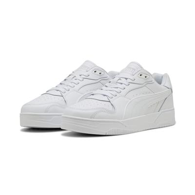 Sneaker PUMA "RBD BREAK LOW", Damen, Gr. 37, weiß (puma weiß, cool light gray, puma schwarz), Leder, mehrfarbig, Schuhe Sneaker, für sportlichen Streetstyle, mit Leder-Obermaterial