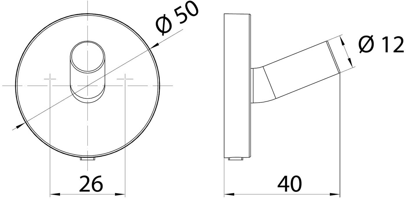 Emco round white Haken 4 cm
