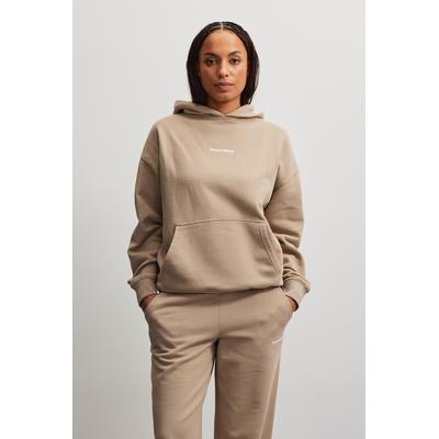 Kapuzensweatshirt PEGADOR "CLARITA LOGO OVERSIZED HOODIE", Damen, Gr. XS, washed beige weiß, Sweatware, Obermaterial: 80% Baumwolle, 20% Polyester, unifarben, oversize normal, Rundhals, Rippbündchen, Sweatshirts, Baumwollmischung, oversize
