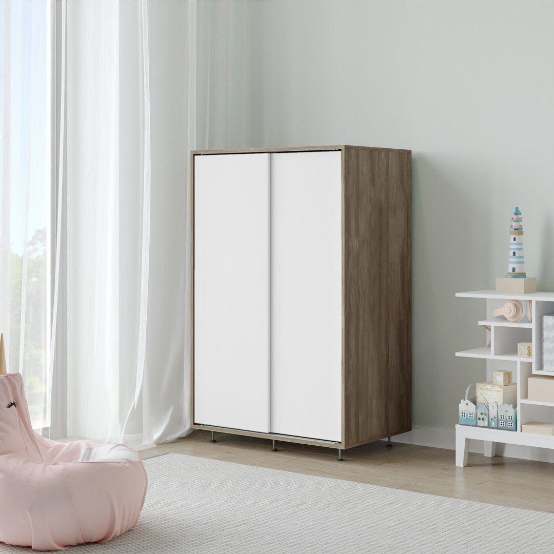 Isabelle & Max Engineered Wood Wardrobe Oak/White 80cm W X 51.5cm D