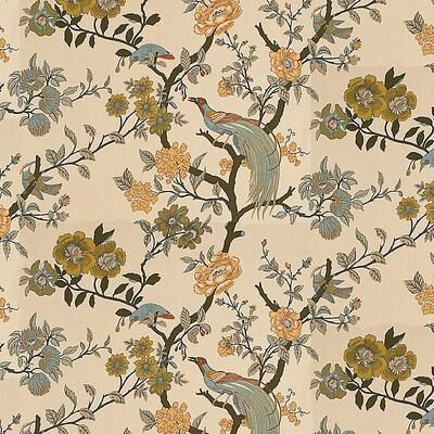Willa Parchment Fabric By The Yard - Ballard Designs