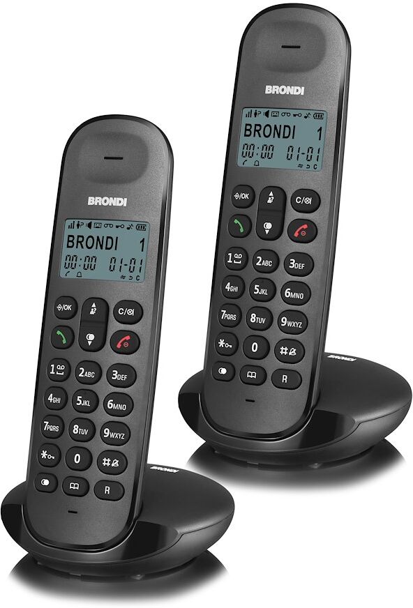 Telefono cordless Brondi Lotus Twin Nero con vivavoce