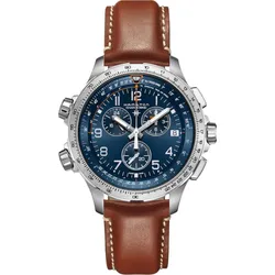 Hamilton Khaki Aviation X-WIND GMT Chrono Quartz H77922541 - aviation-blue,blau,braun - 46mm