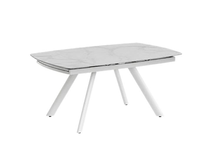Table céramique extensible blanche 140-210 cm
