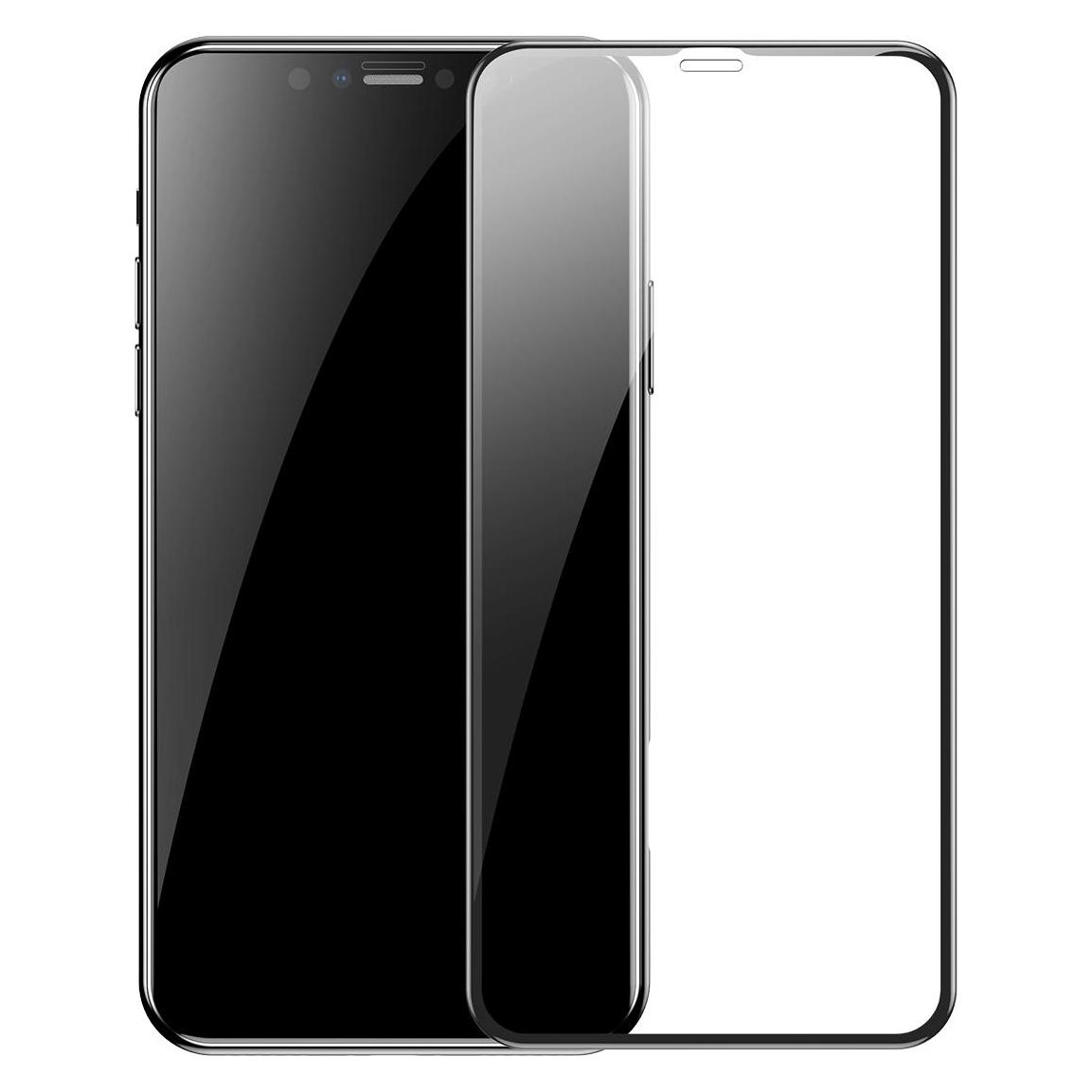 Baseus 0.3mm Full-screen and Full-glass Tempered Glass Film(2pcspack+Pasting Artifact) for iP XS Max/11... (Apple iPhone 11 Pro Max, Apple iPhone XS Max) (SGAPIPH65S-KC01)