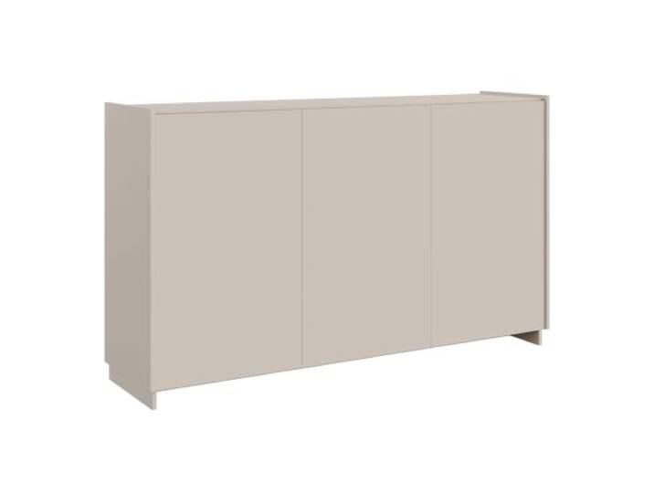 Selsey Kommode 153,3 x 39 x 90 cm, 3 Türen, Kaschmirgrau Push-to-Open ohne Griffe, 45° gefaste Kanten, verstärkte Scharniere, Wandbefestigung gegen Umkippen