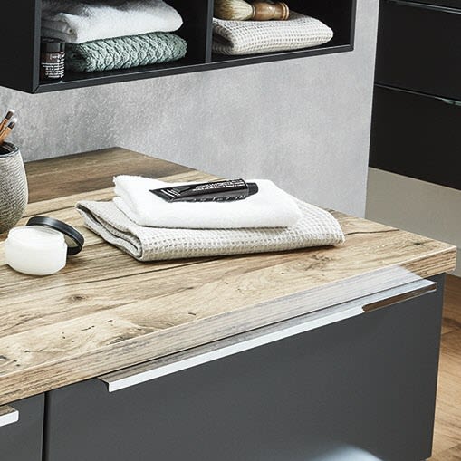Puris Aspekt Waschtischplatte 90,6 x 49,5 cm, Badmöbel, AP509066D151066, cuneo eiche braun