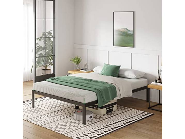 Novilla Metallbett Metallrahmenbett mit Lattenrost Bettgestell Für Erwachsene, Kinder, Jugendliche, 160x190 cm, Schwarz