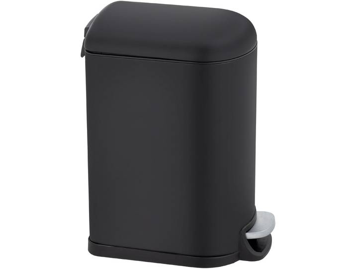 Mülleimer LARA , schwarz, B:30cm H:39cm T:18cm, Eisen, Polypropylen, SCHÖNER WOHNEN-KOLLEKTION, Mülleimer, Mülleimer, Treteimer mit Innenbehälter für die Küche, Easy-Close-Mechanik, 10 L