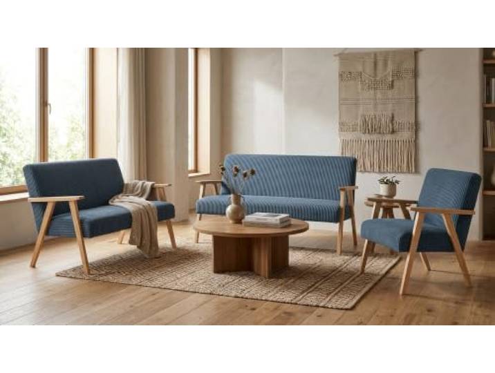 Family Meble Sitzgruppe Soler Apollo – Zweisitzer-Sofa und 2 Sessel im Retro-Stil – Variante Apollo 5
