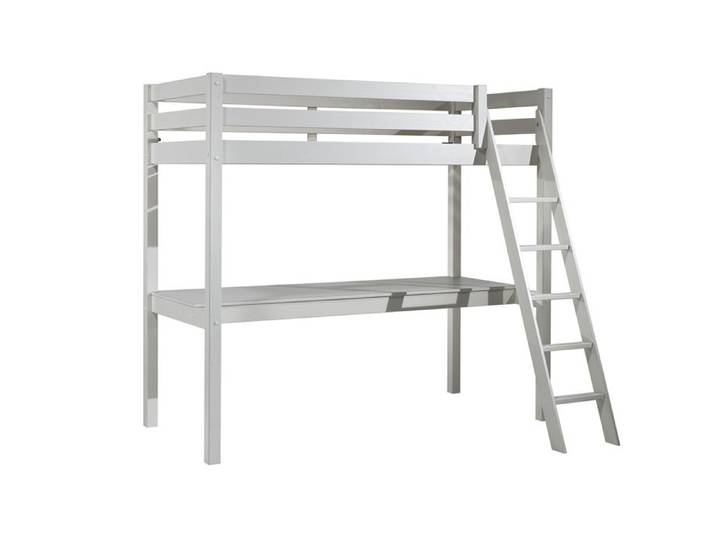 Lit Mezzanine 90x200 avec Bureau Pino - Vipack - Blanc - Enfant