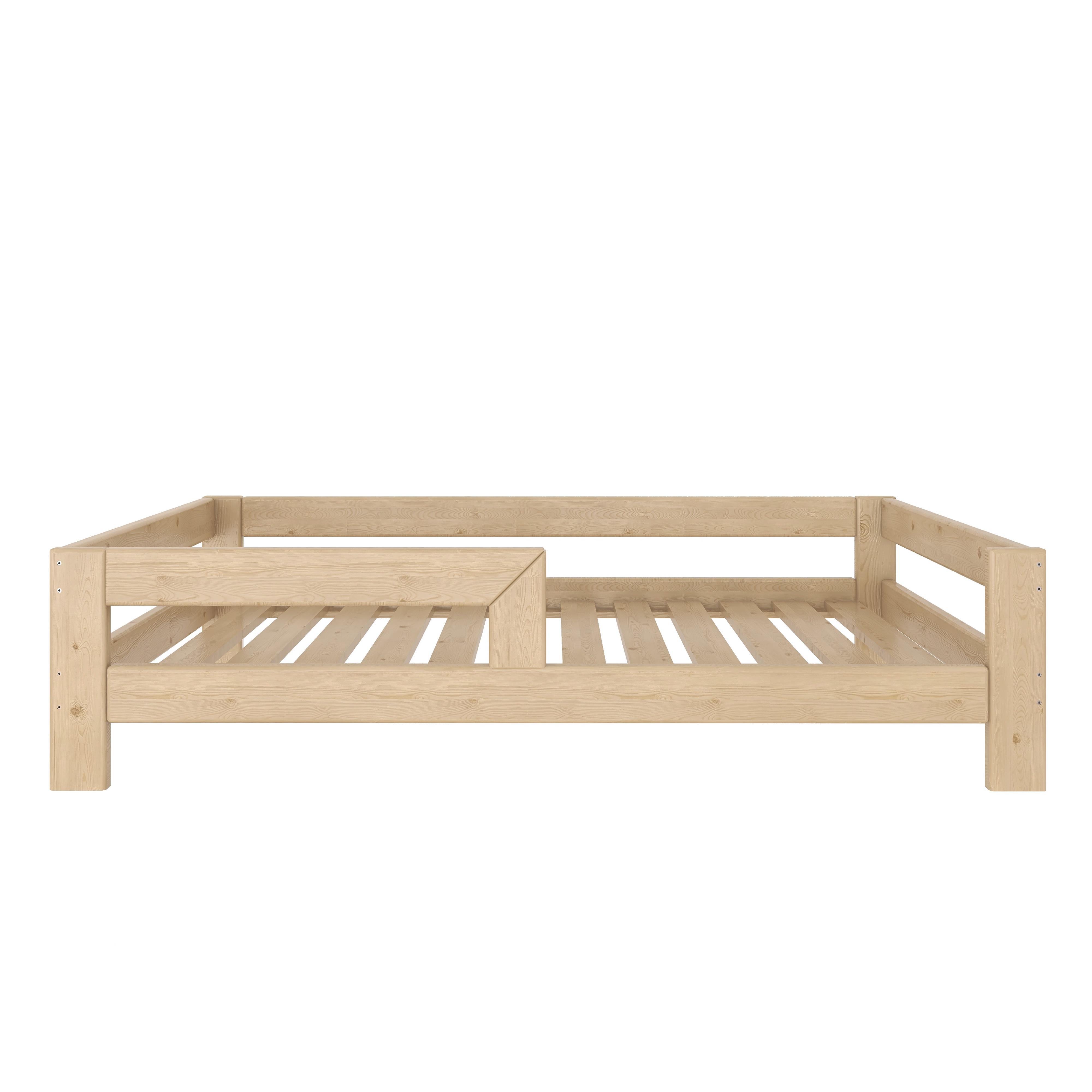 Need Sleep Kinderbett 140x190 cm aus Massivholz - Montessori Bodenbett mit Rausfallschutz, natur