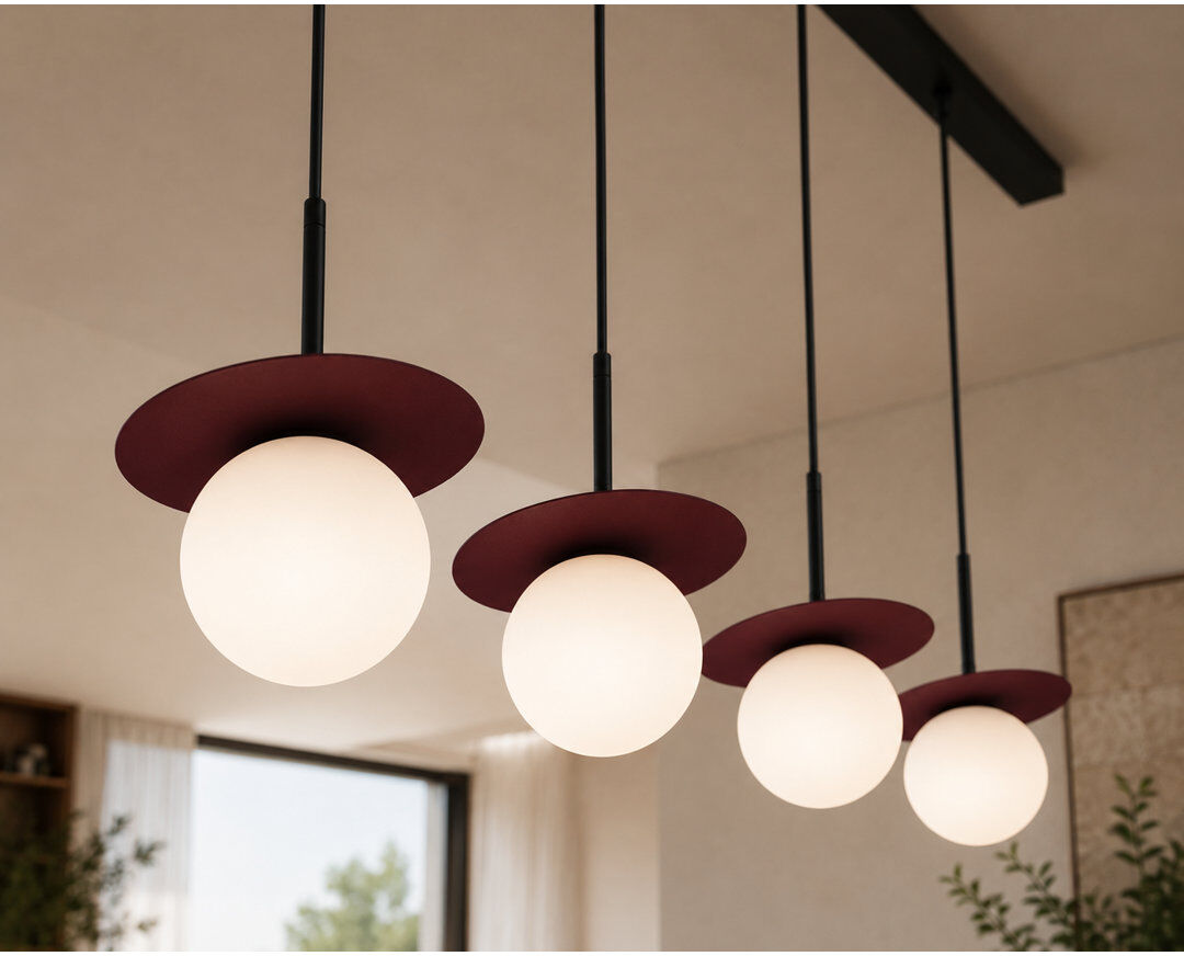 Brayden Studio - Light Pendant Black/Wine 120cm H x 95cm W