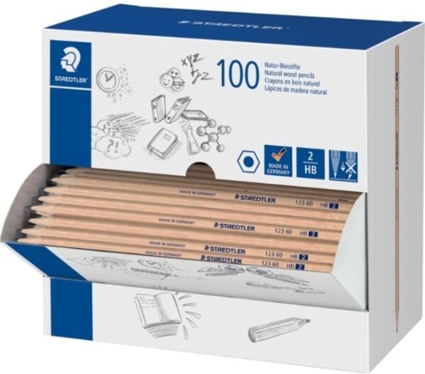 Staedtler 123 Natur Blyant   Hb   100 Stk.