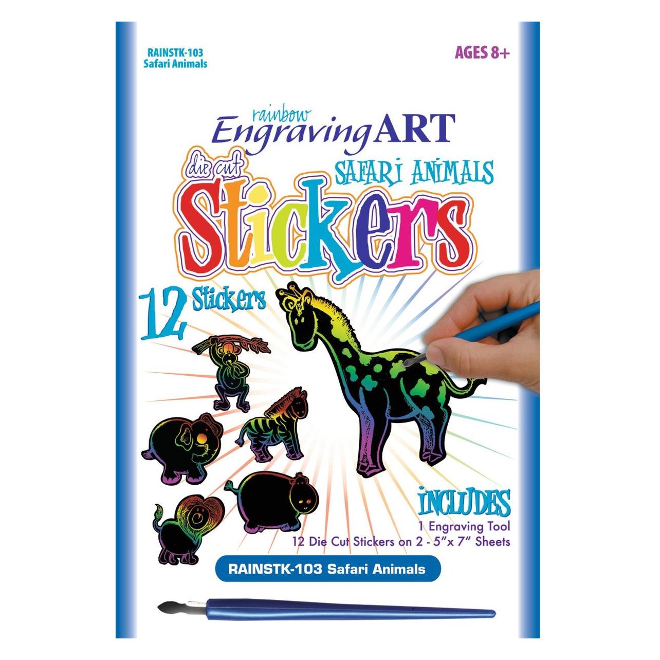 Pracht Kratzsticker Safari rainbow 14x20,3cm 12 Stück (12 Sticker) (73058954)