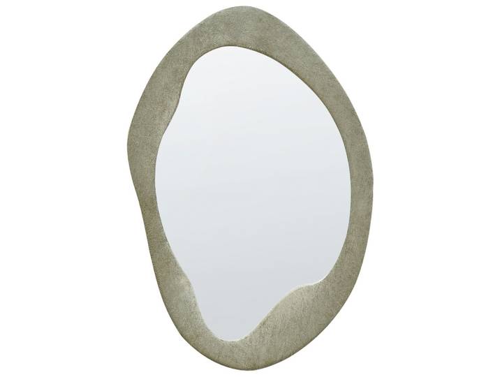 WANDSPIEGEL Samtstoff olivgrün asymmetrisch 59/90 cm Lenax