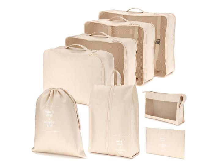 Reiseorganizer Set 8-teilig beige