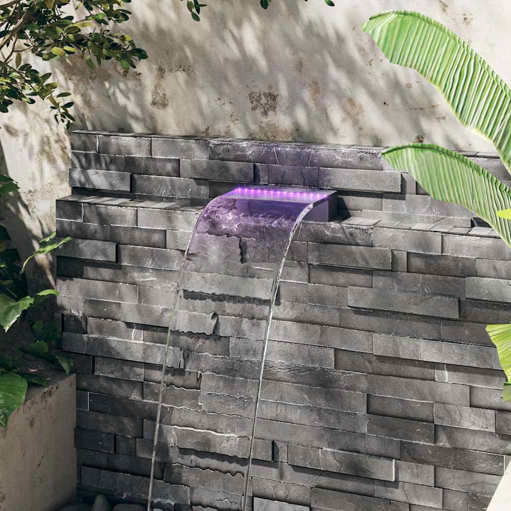 vidaXL Cascata com luzes LED RGB 30 cm acrílico Transparente