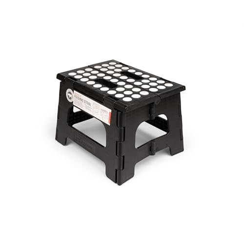 Kikkerland Rhino opvouwbare opstapkruk - Zwart - Hoogte: 20 cm