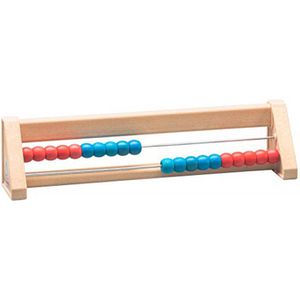 Wissner Rechenschieber RE-Wood, 20 Perlen, Rechenrahmen, aus Holz, rot / blau