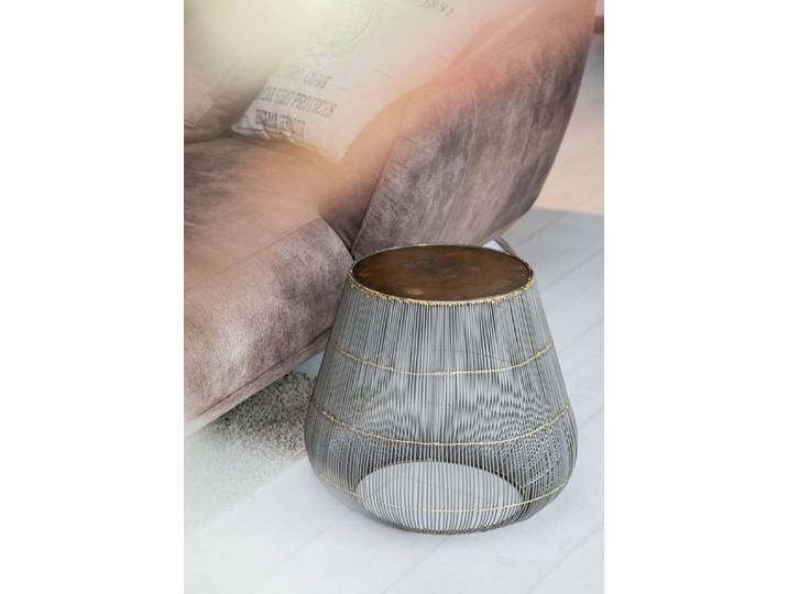 Gutmann Factory Couchtisch Coffee, Bestelltisch, rund Ø 47 cm, Couchtisch, Wohnzimmertisch mit fein gearbeiteten goldfarbenen Details