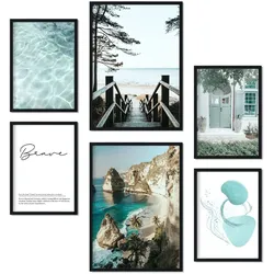 POSTER Set Mit 6 Türkises Wasser A3 & A4 Rahmenlos