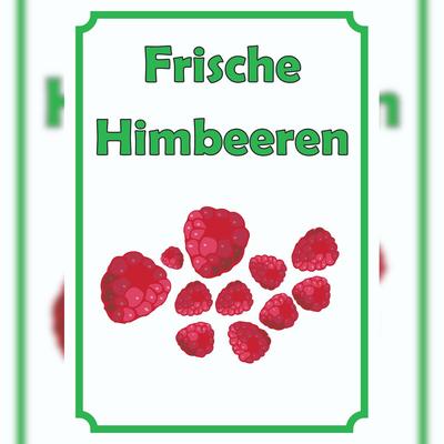HB-Druck Frische Himbeeren Schild Hochkant A2 (420x594mm)