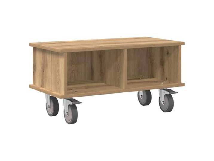 GKHPYURE TV-Ständer Eiche Handwerk 68,5 x 35 x 35 cm Mehrschichtiges Holz, mit Fächern, Kabelmanagement, extra Oberfläche für Dekoration