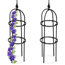 Relaxdays Rankhilfe 70 cm 2er Set Schwarz
